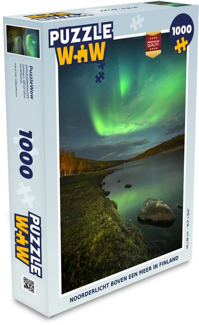 Puzzel Noorderlicht boven een meer in Finland - Legpuzzel - Puzzel 1000 stukjes volwassenen