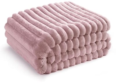 Zachte en warme fleecedeken voor bed en bank - Roze 130 x 170 cm