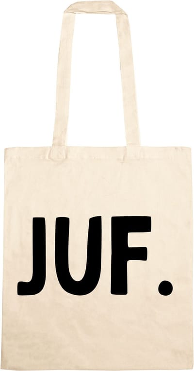Katoenen Tas Met JUF. - Tas Voor De Juf - Einde Schooljaar - Bedankje Juf - Juffendag - Tas Juf - Schoudertas
