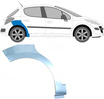 Reparatiepaneel achterspatbord voor Peugeot 207 207+ 2006- / Rechts