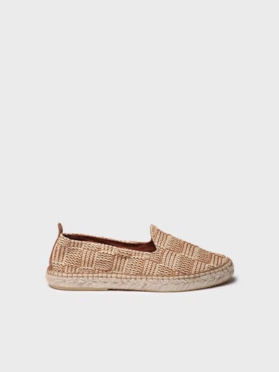 Gesloten espadrille van raffia voor heren met treklus aan de achterkant | DARWIN