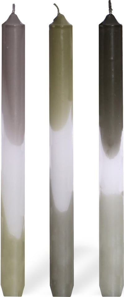 Comforder Dip Dye Dinerkaarsen Set van 3 - h.24 cm