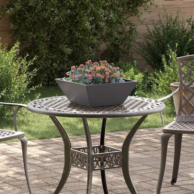 vidaXL - Plantenbak - Zwart - 40 - x - 40 - x - 15 - cm - Koudgewalst - staal