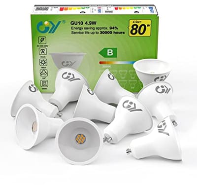 GU10 LED Lamp 4,9W 780 Lumen 3000K - Niet Dimbaar - Energiezuinig - 10 Stuks
