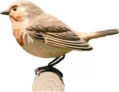 WildlifeGarden - DecoBird - Houten vogel - Roodborst