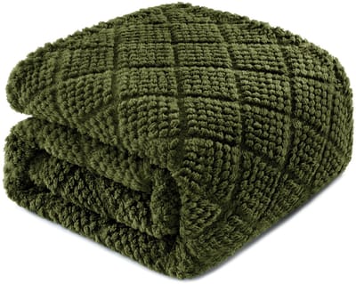 Unyqoos® Zachte en Luxe Wafeldeken voor Comfort en Stijl in Elk Seizoen, 130 x 150 cm, Olijfgroen