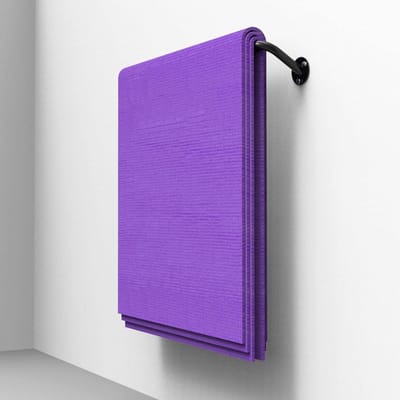 Yogamathouder Muur - Opbergrek Matten - Fitnessruimte Organiseren - Waterdicht Antiroest - 85 cm Haken - Zwart