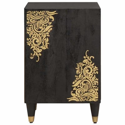 vidaXL - Badkamerkast - Zwart - 38 - x - 33 - x - 58 - cm - Massief - Mango - Hout