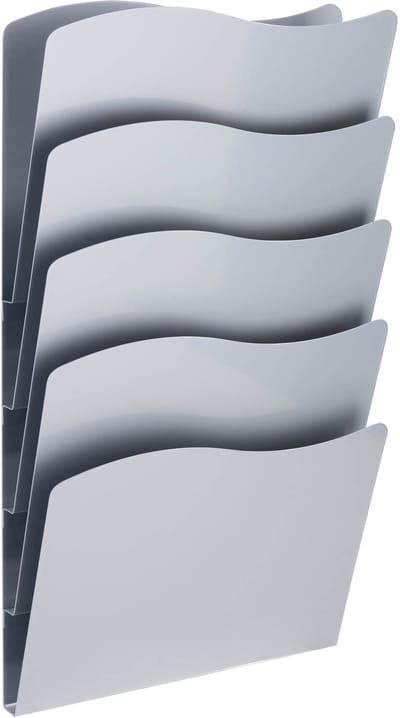 Zilveren Brochurehouder / Wandfolderhouder - Wand 5 x A4