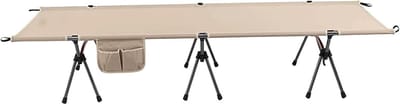 Vouwbed Kamperen - Draagbaar Bed - Buiten Slapen - Ademend Oxford Doek - 190x68x38cm - Beige