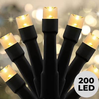 Lomera Kerstverlichting - Kerstlampjes - Kerstboomverlichting - Micro Clusterverlichting - 200 Led's - Warm Wit - Batterijbox - Lichtfuncties - Geheugenfunctie - Timer Functie - Verlichte Lengte 4 Meter - Werkt op Batterijen
