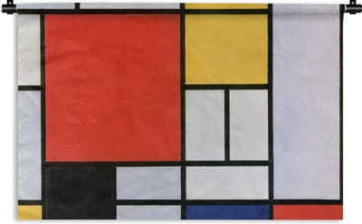 Wandkleed - Wanddoek - Kunst - Mondriaan - Oude meesters - 180x120 cm - Wandtapijt