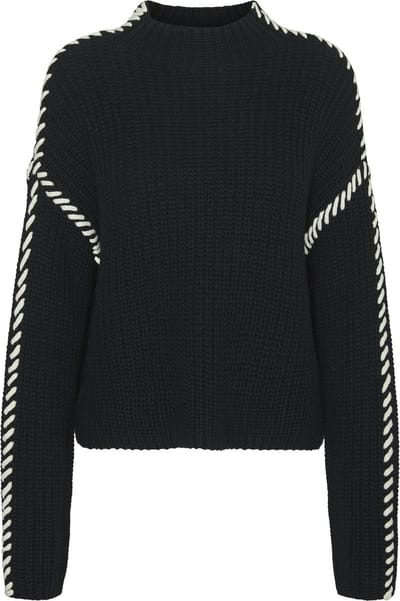Vero Moda Trui Vmnewcream Ls Funnelneck Pullover B 10313514 Black/birch Dames Maat - S
