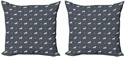 ABAKUHAUS Paarden Kussenhoezen Set – 2x50x50 cm – Wilde Mustang – Dubbelzijdig