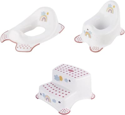 Zindelijkheidstraining Set - Potje en Toiletbril - Kinderen Zindelijk Maken - Antislip Systeem - 3 Delig - Wit