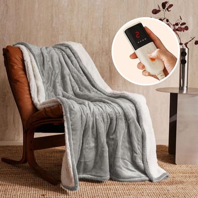 Luxe Elektrische Deken 130x180 cm - Verwarmde Plaid met 6 Warmtestanden en Timer