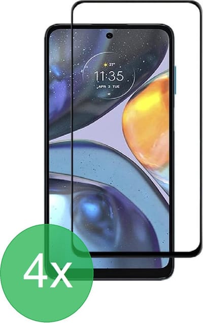 Full Screenprotector 4x Geschikt voor Motorola Moto G22 - screen protector - volledige glas - bescherming - beschermglas - ZT Accessoires