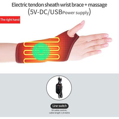 Masseur de poignet électrique portable avec thérapie par chaleur 3 modes de vibration pour soulager la douleur de l'arthrite et du canal carpien UK-Plug