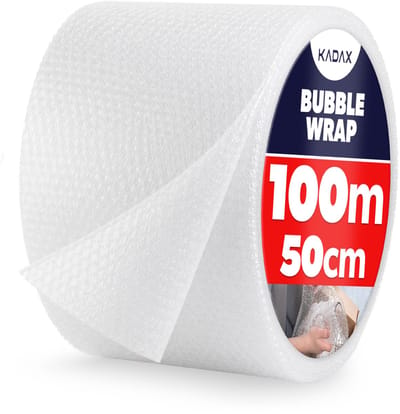 KADAX Bubble bubbelfolie rol 100m 50cm breed Bubble Knalfolie, blisterfolie transparant 1 rol, noppenfolie 50/100