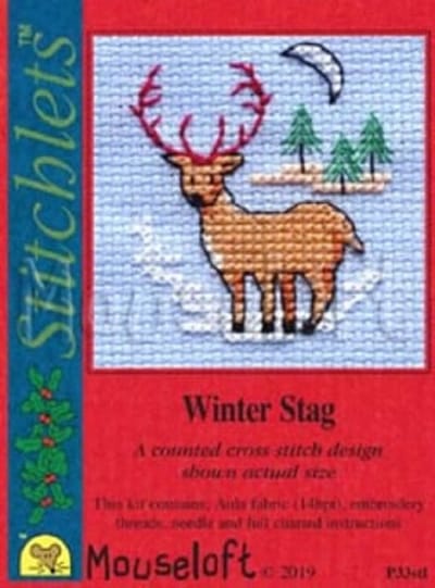 Mini Borduurpakketje - Kerstkaart Borduren - Hert