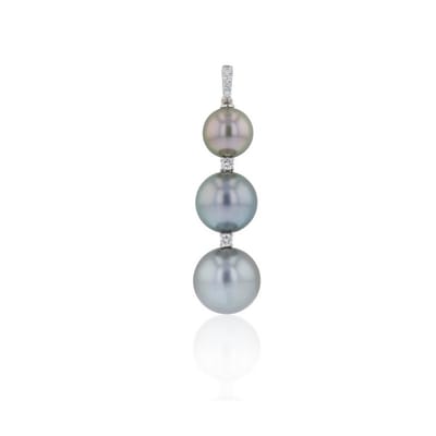 Luna-Pearls - 202.1720 - Hanger - Dames - 750 Witgoud - Tahiti-cultuurparel en Brillanten