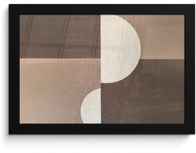 Poster in lijst - Fotolijst 30x20 cm - Posters - Raster - Halve cirkels - Contrast - Posterlijst zwart - Decoratie - Wanddecoratie woonkamer - Muurdecoratie slaapkamer