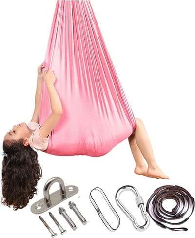 Yoga Hangmat Set - Schommelstoel - Ontspanning en Fitness - Huidvriendelijk Materiaal - 280 x 150 cm - Blauw