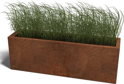 Cortenstaal plantenbak - Rechthoek - 120x30x40cm - Roestkleur - Zonder bodem - MySteel
