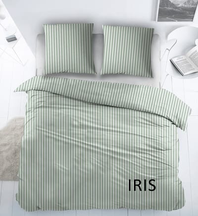 Sleepnight Dekbedovertrek Flanel Iris Groen - 140 x 200/220 cm + 1 kussensloop - [Groen]