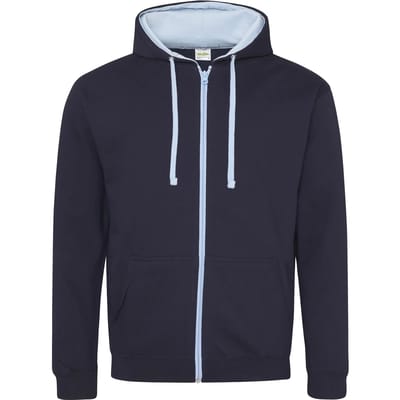 Just Hoods Varsity Zoodie JH053 - NEW FRENCH NAVY/SKY BLUE - L