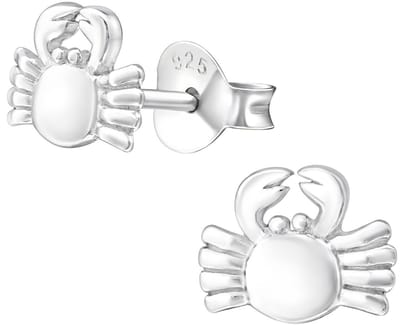 Joy|S - Zilveren krab oorbellen - 7 x 5 mm - zilver massief - kinderoorbellen