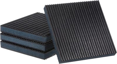 Set van 4 EVA Foam Anti-Vibratie Pads - 6"x6"x0.9" Isolatie Rubber Pads, Antislip voor HVAC Systemen en Wasmachines, Zwart en Blauw