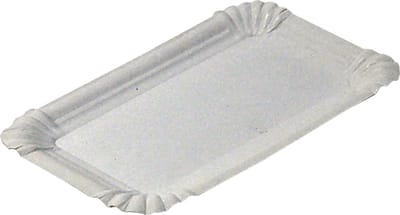 Schaal, ongevoerd, Karton, rechthoekig, 16x10cm, wit