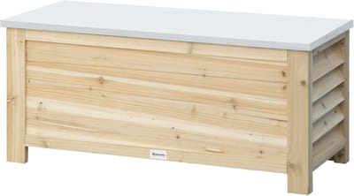 Houten Tuinkist met Verzinkt Metalen Deksel, 155 Liter Capaciteit