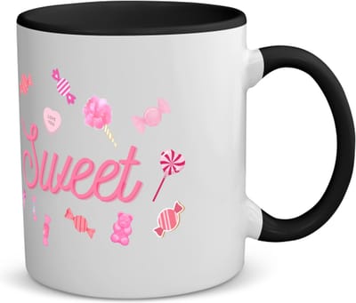 Akyol - sweet koffiemok - theemok - zwart - Snoep - mensen die houden van zoetigheid - snoepliefhebbers - verjaardagscadeau - cadeau - kado - geschenk - verjaardag - 350 ML inhoud