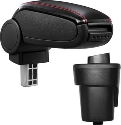 Armsteun-Opel Karl-2015-kunstleer-zwart+rood stiksel