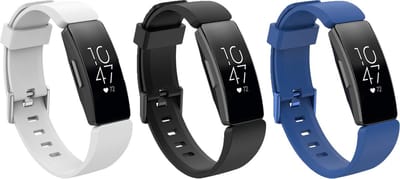 KELERINO. Siliconen bandjes geschikt voor Fitbit Inspire (HR) - 3-pack - Large
