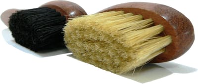 Schoenpoets applicatorborstel - Prestigieus Bubinga hout & everzwijnharen van Famaco - Witte haren