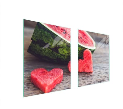 TMK ArtDeko - Keuken Beschermplaat van Glas - 85x52 cm - Arbuzmotief - Veilig en Duurzaam