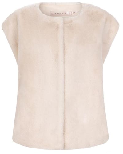 EsQualo Jas Bodywarmer Fake Fur F25 37500 165 Natural Dames Maat - 36