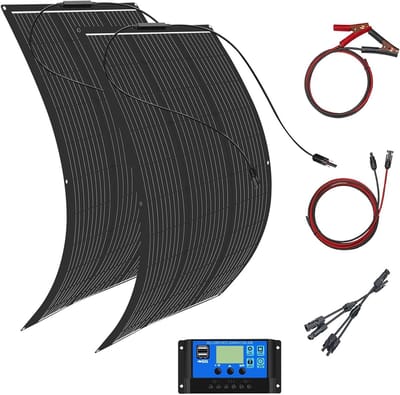Flexibel Zonnepaneel - Zonne Module - Energie Opwekken - ETFE Monokristallijn - 200W Kit - Zwart