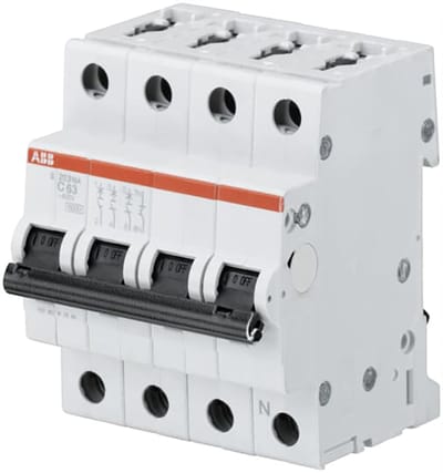ABB Installatieautomaat 3p\+n 20 A curve C 6 kA S200 AC/DC IP20 - 2CDS253103R0204