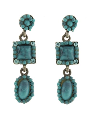 Behave - Oorbellen blauw steentjes retro chic - Stijlvol dagmoment