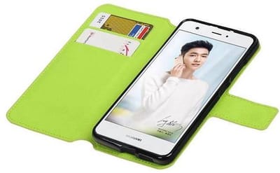 Cross Pattern TPU Bookstyle Wallet Case Hoesjes Geschikt voor Huawei Nova Groen