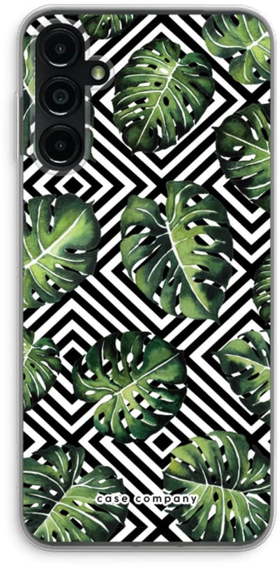 Case Company® - Hoesje geschikt voor Samsung Galaxy A14 hoesje - Geometrische jungle - Soft Cover Telefoonhoesje - Bescherming aan alle Kanten en Schermrand