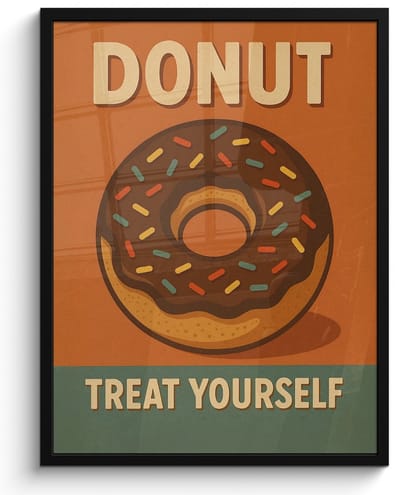 Poster in lijst - Fotolijst 50x70 cm - Posters - Donut - Spikkels - Kleurrijk - Quote - Posterlijst zwart - Decoratie - Wanddecoratie woonkamer - Muurdecoratie slaapkamer