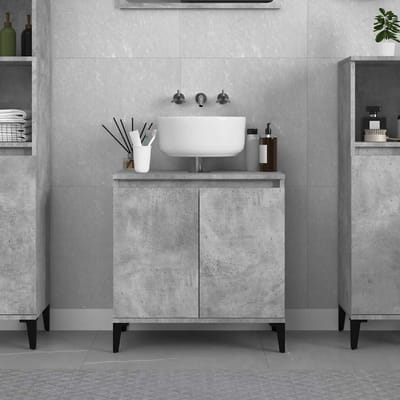 vidaXL - Wastafelkast - 58x33x60 - cm - bewerkt - hout - betongrijs