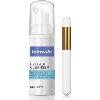 lakerain Wimperwas Reiniger Shampoo 50ml Wimpers Wenkbrauw Schuimende Reiniger voor Extensions & wit