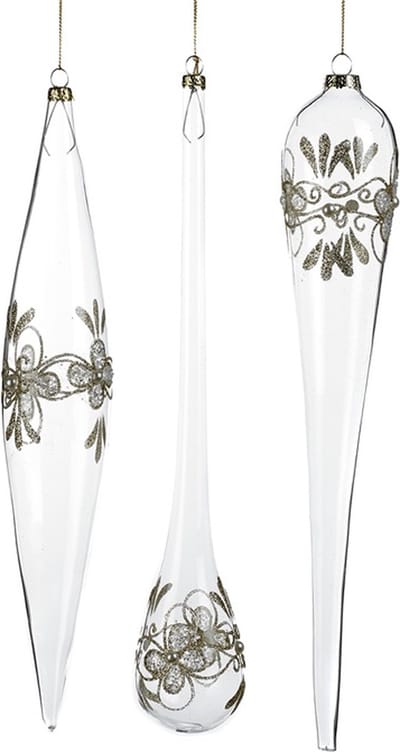 Goodwill Kerstbal Glas Zilver 8 cm  Voordeel Ass. Per 3 Stuks