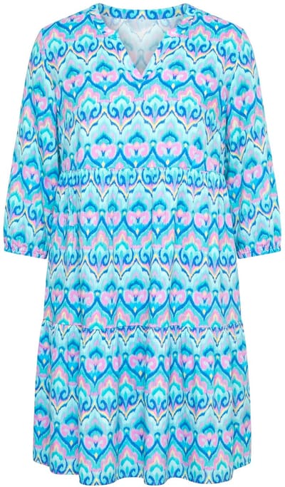 Angel of Style - Dames - Jurk A-lijn all-over print 3/4 mouwen volants - Pastelgroen - Maat 42
